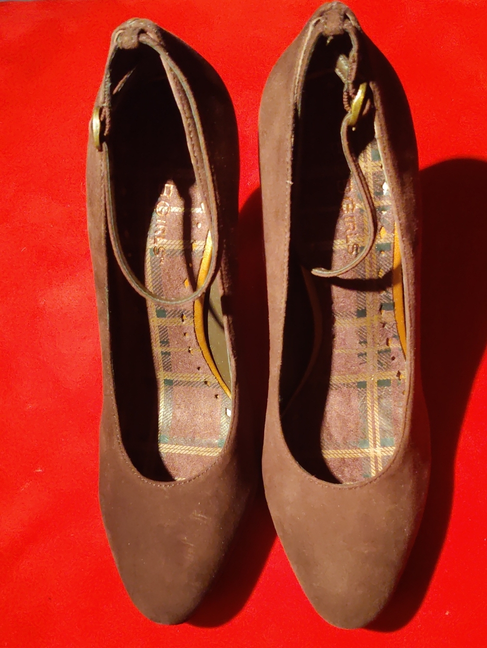 BCBGIRLS Women's 36.5/6.5 Brown Suede Pumps w/Ankle Straps...No Original Box...